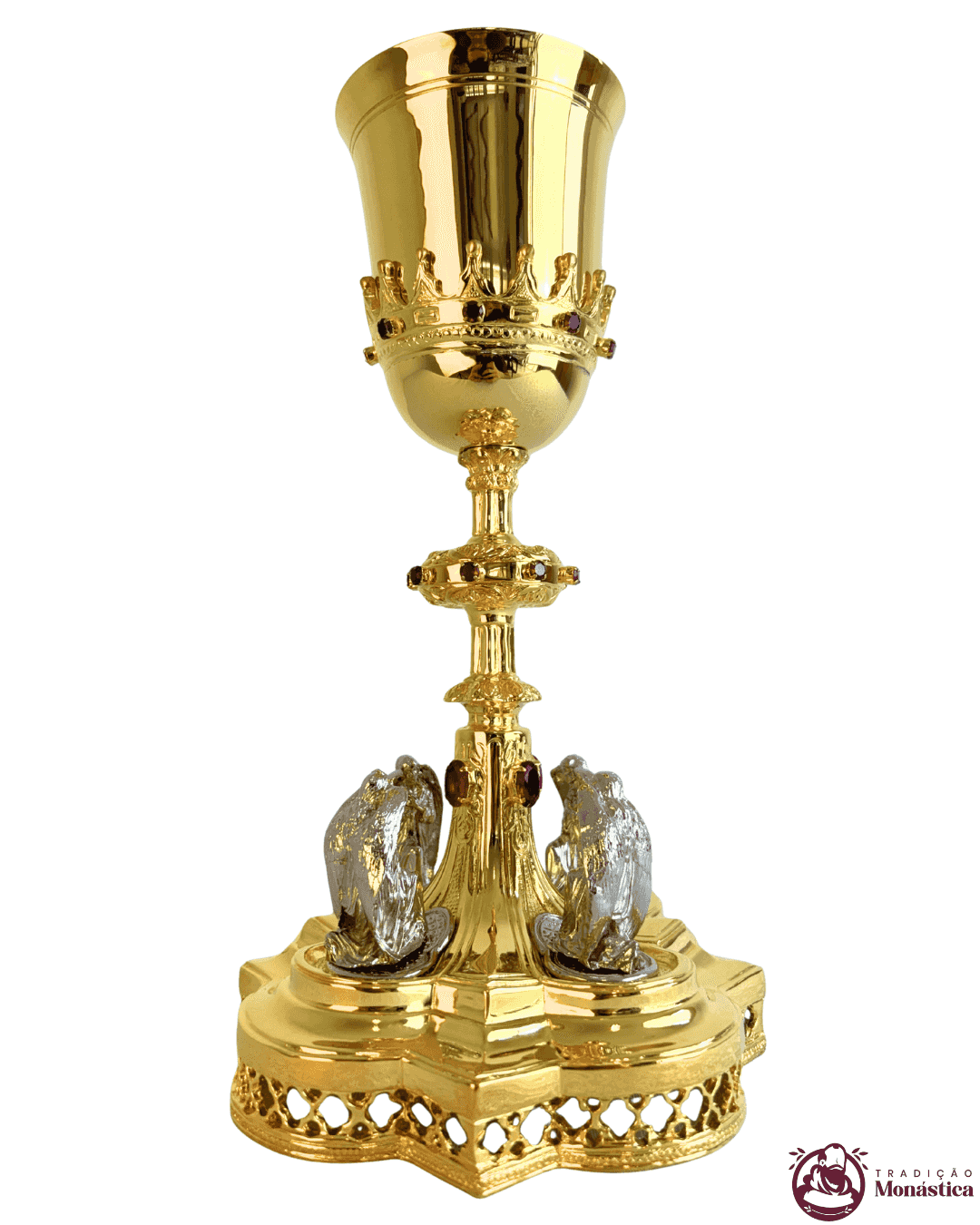 Cálice Gótico Banhado em Ouro - Anjos Adoradores