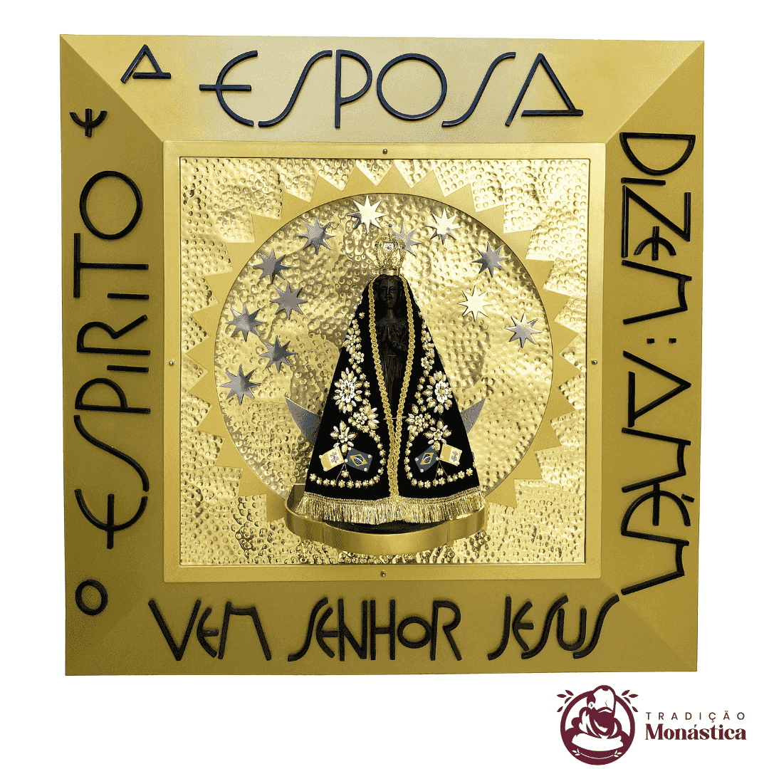 Nicho de Nossa Senhora Aparecida Feito em Metal - 90 x 90cm