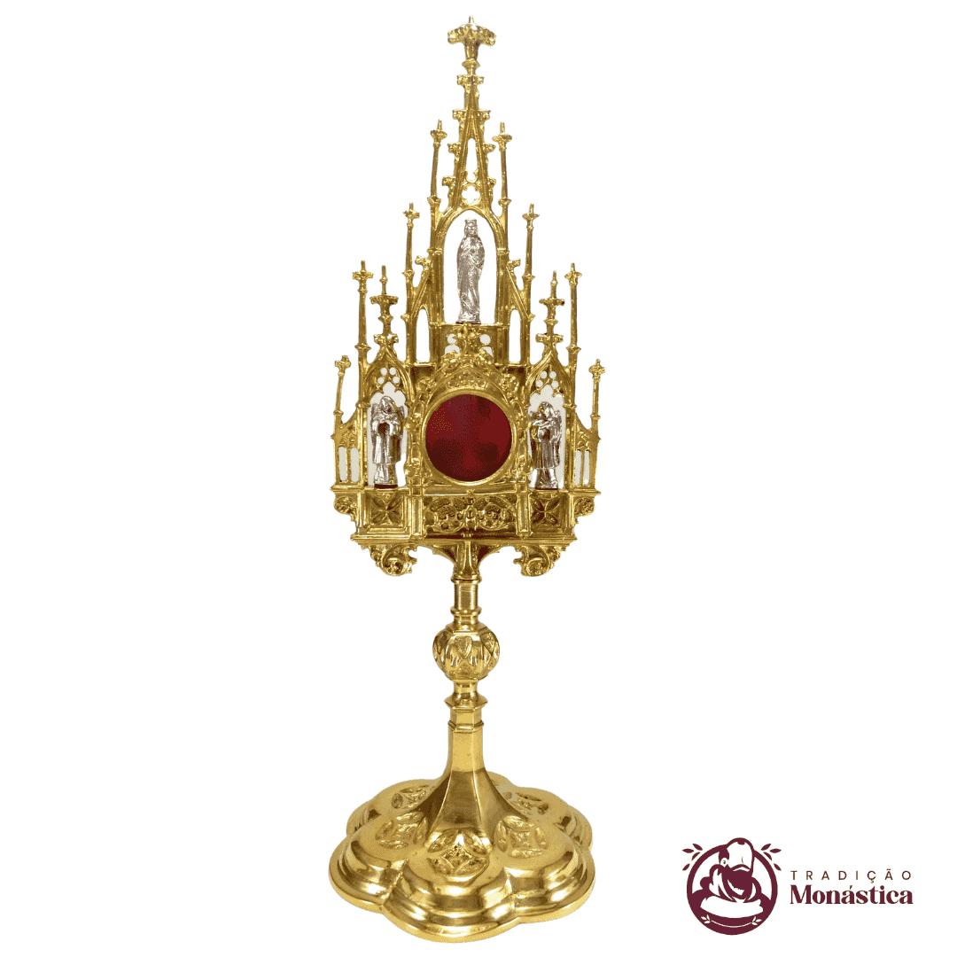 Relicário de Bronze Dourado estilo Gótico - 38cm