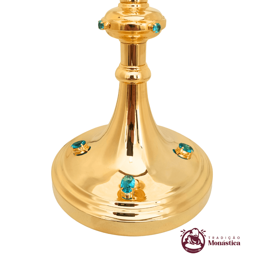 Cibório Banhado em Ouro com Detalhes em Pedras  - 2