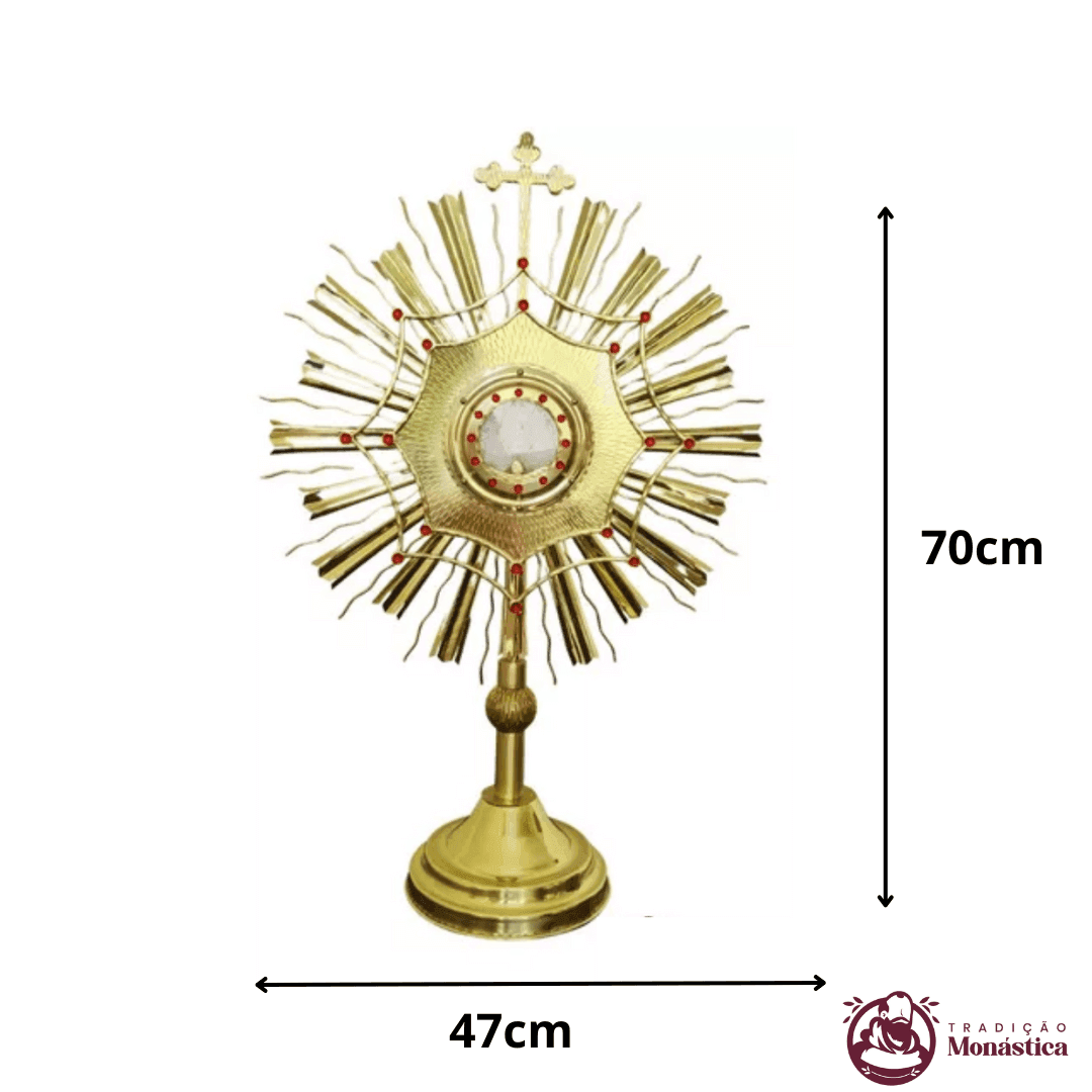 Ostensório Trabalhado Dourado - 70cm - 2