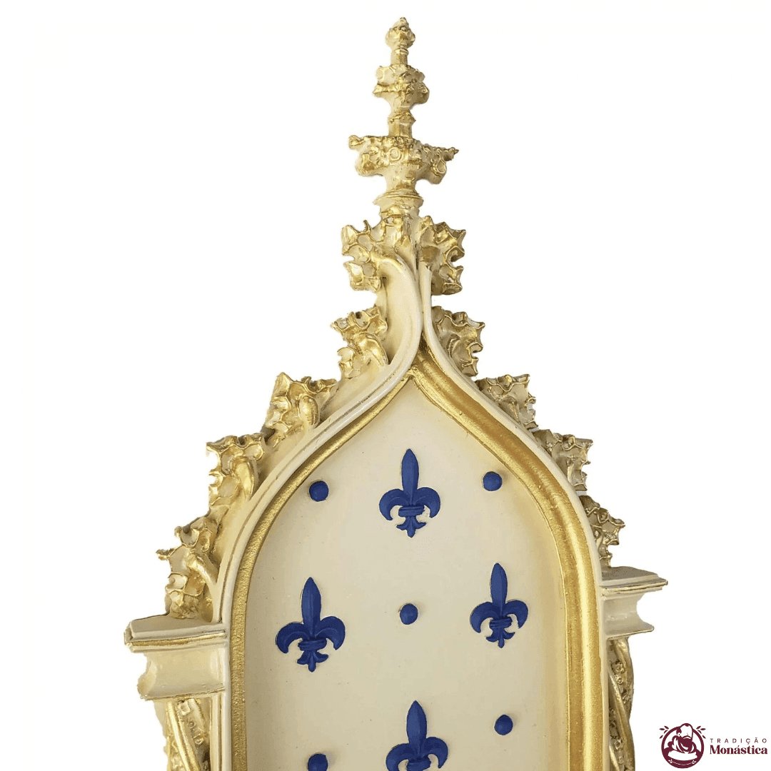 Peanha Oratório 54cm Dourada e Azul - 5