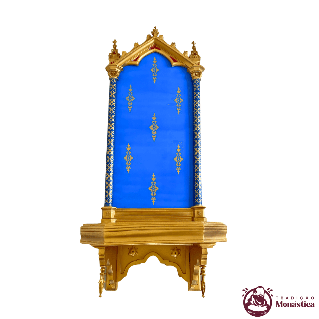 Peanha Oratório Gótico 130cm Azul - 1