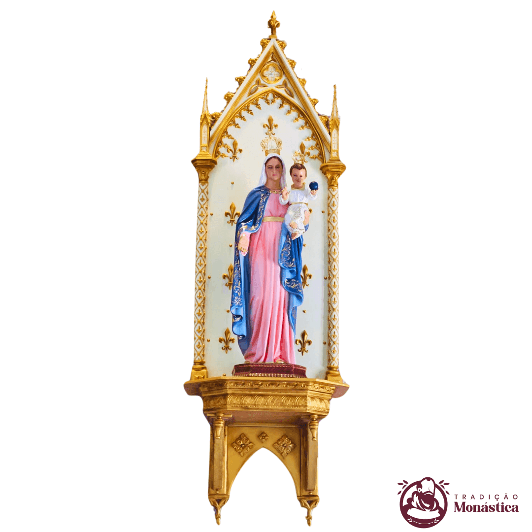 Peanha Oratório Gótico 260cm Dourada - 2