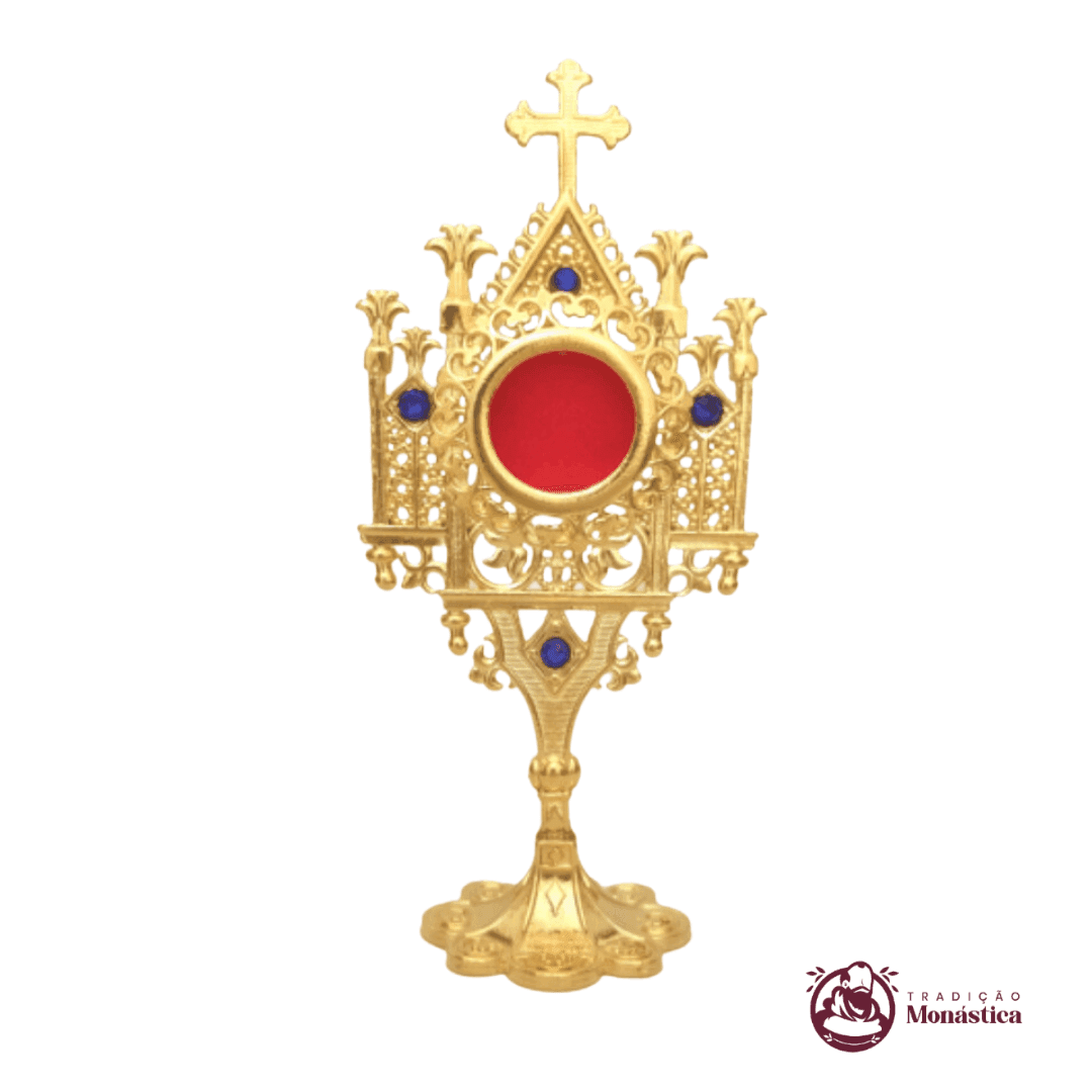 Relicário Pequeno estilo Gótico com Banho de Ouro - 01 - 2