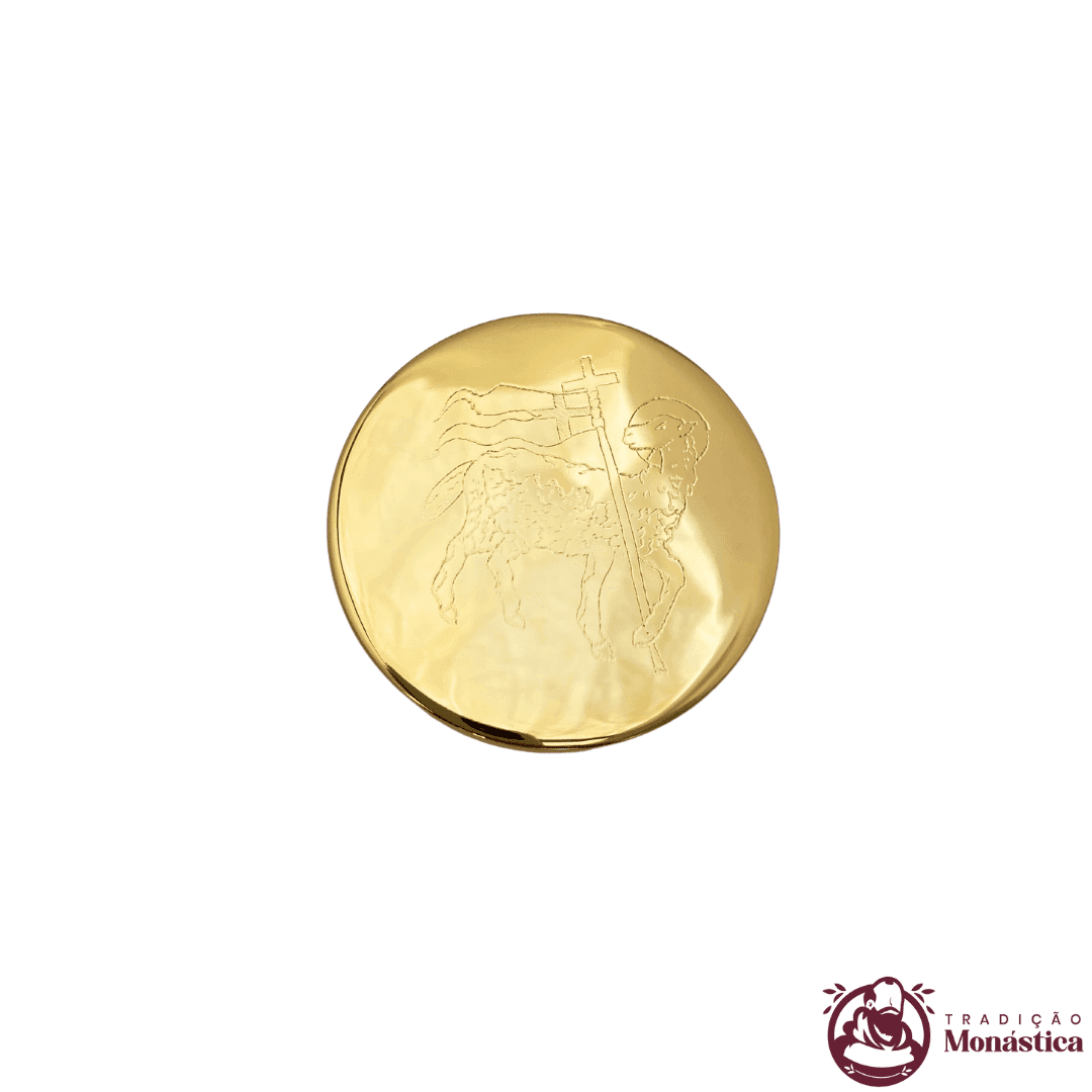 Teca para Hóstia de 8cm - Banhada em Ouro - 2