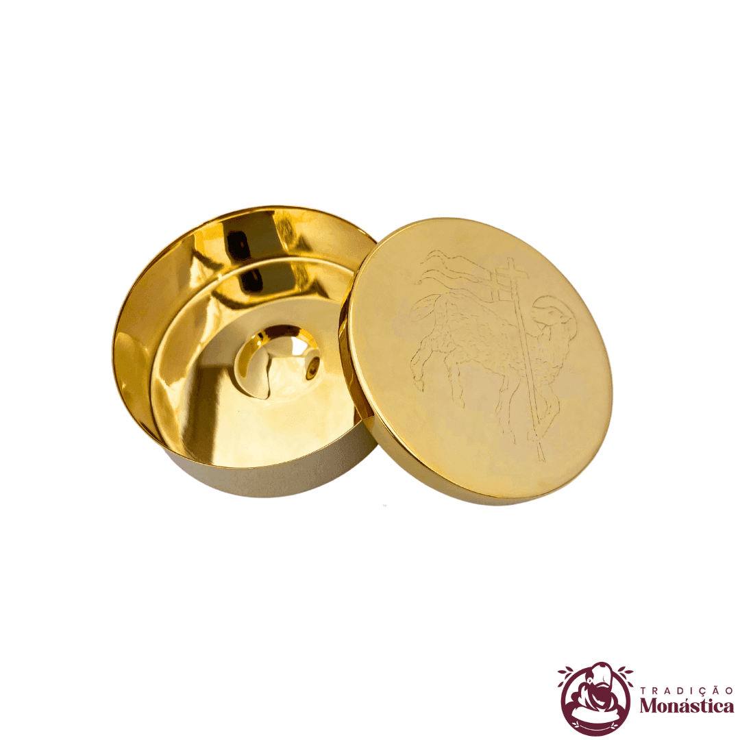 Teca para Hóstia de 8cm - Banhada em Ouro - 1