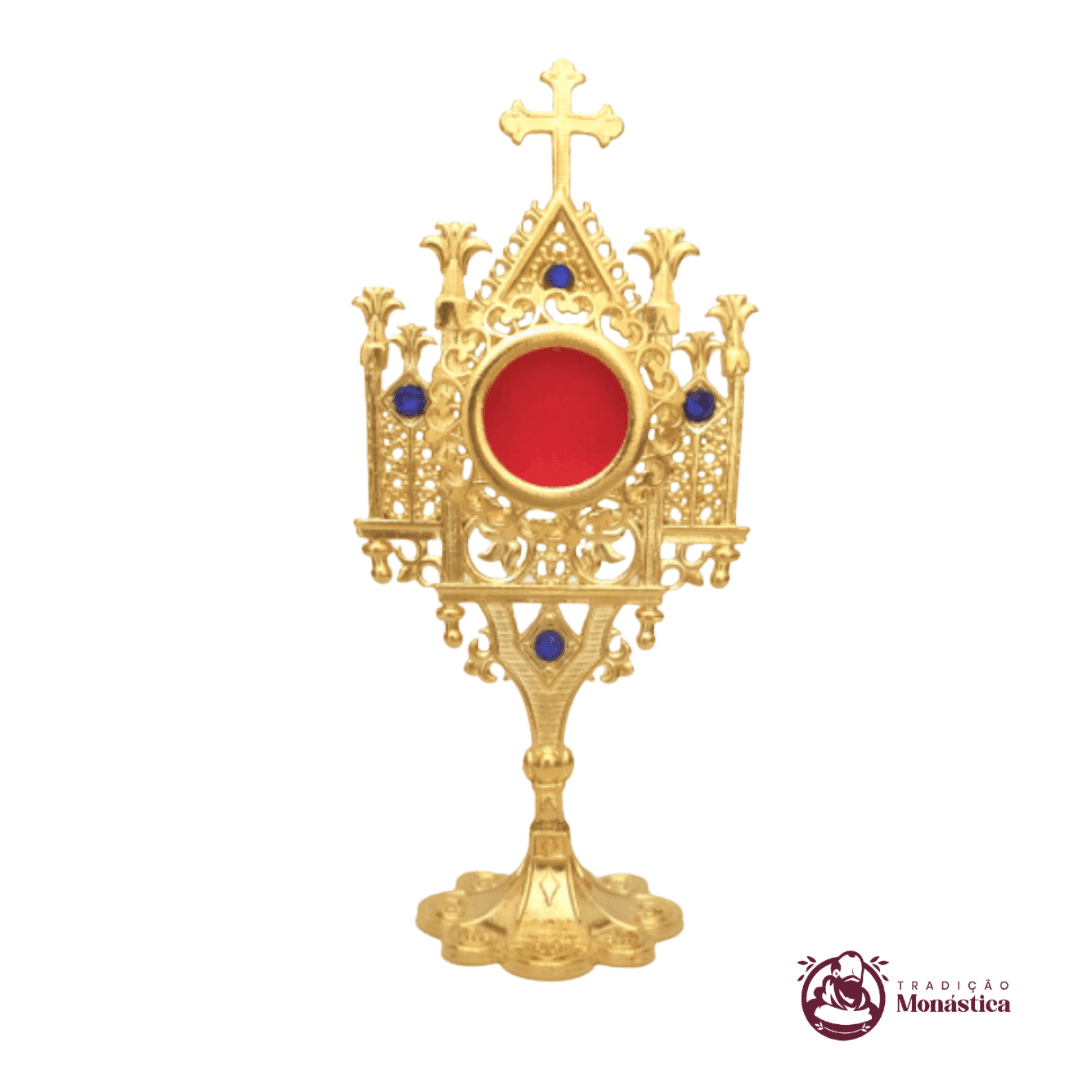 Relicário Pequeno estilo Gótico com Banho de Ouro - 03 - 2
