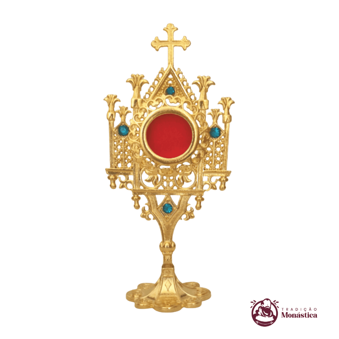 Relicário Pequeno estilo Gótico com Banho de Ouro - 03 - 3