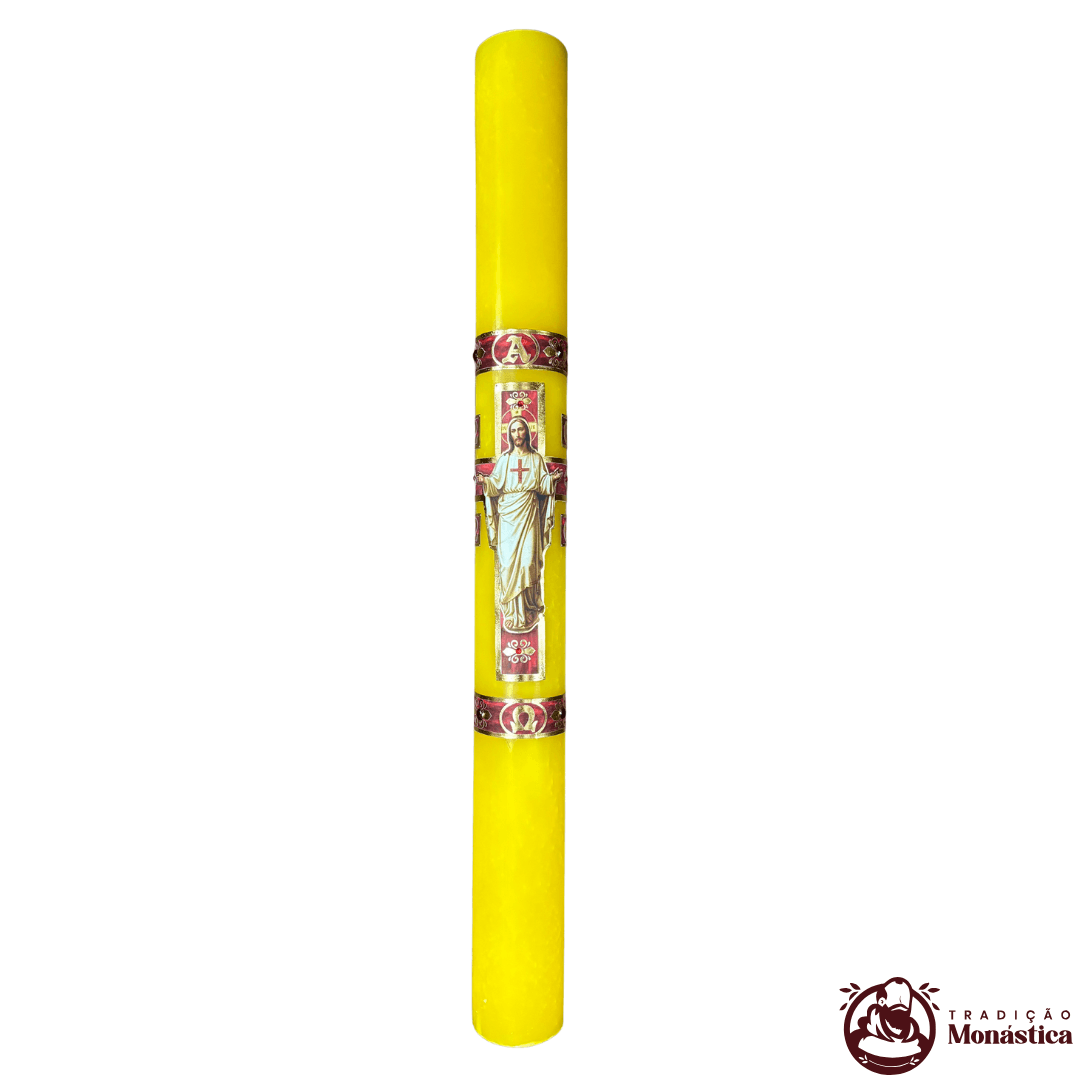Vela Círio Pascal -  Aplicação Cristo 01 - 70cm - 1