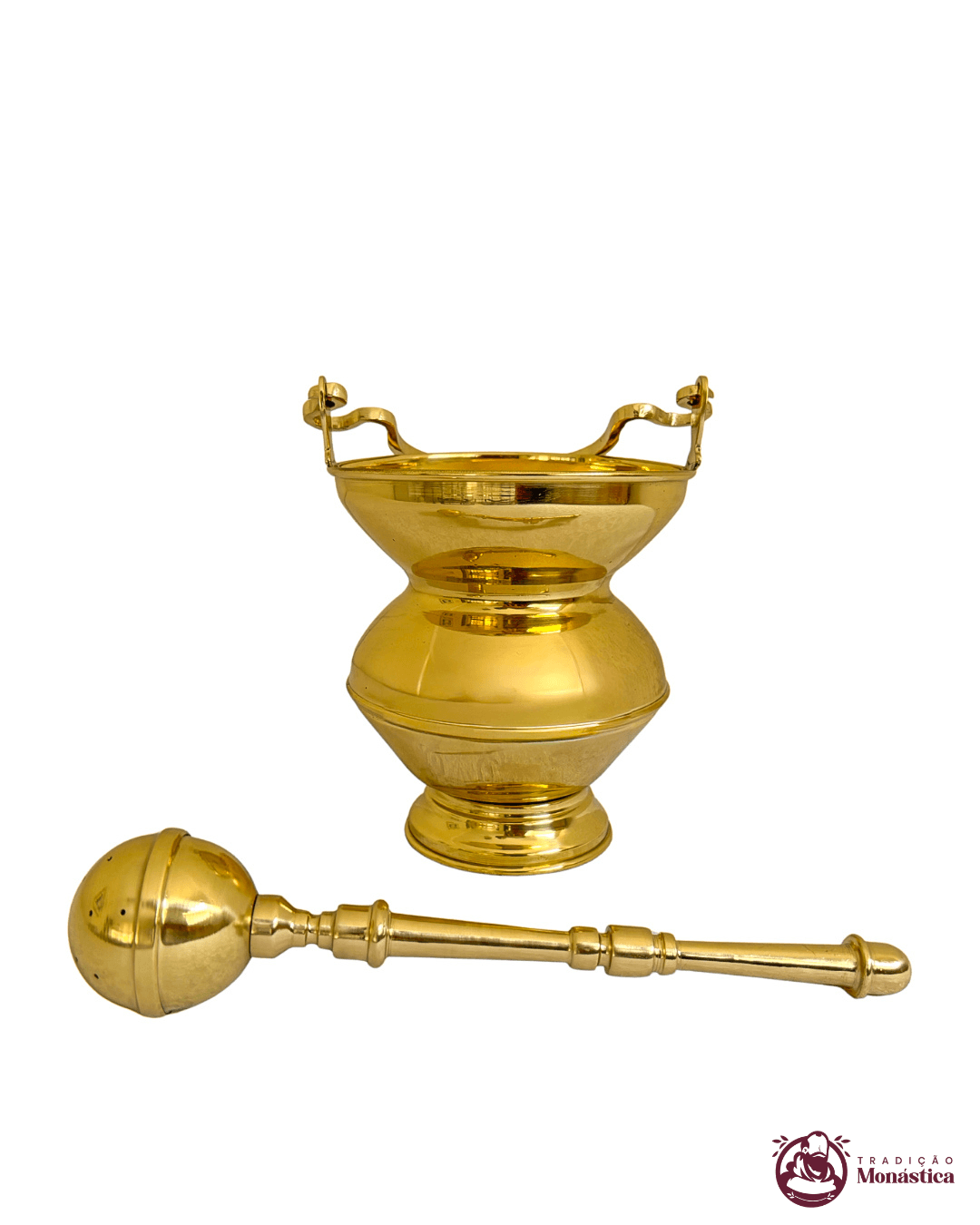 Conjunto de Aspersório Grande em Latão Dourado