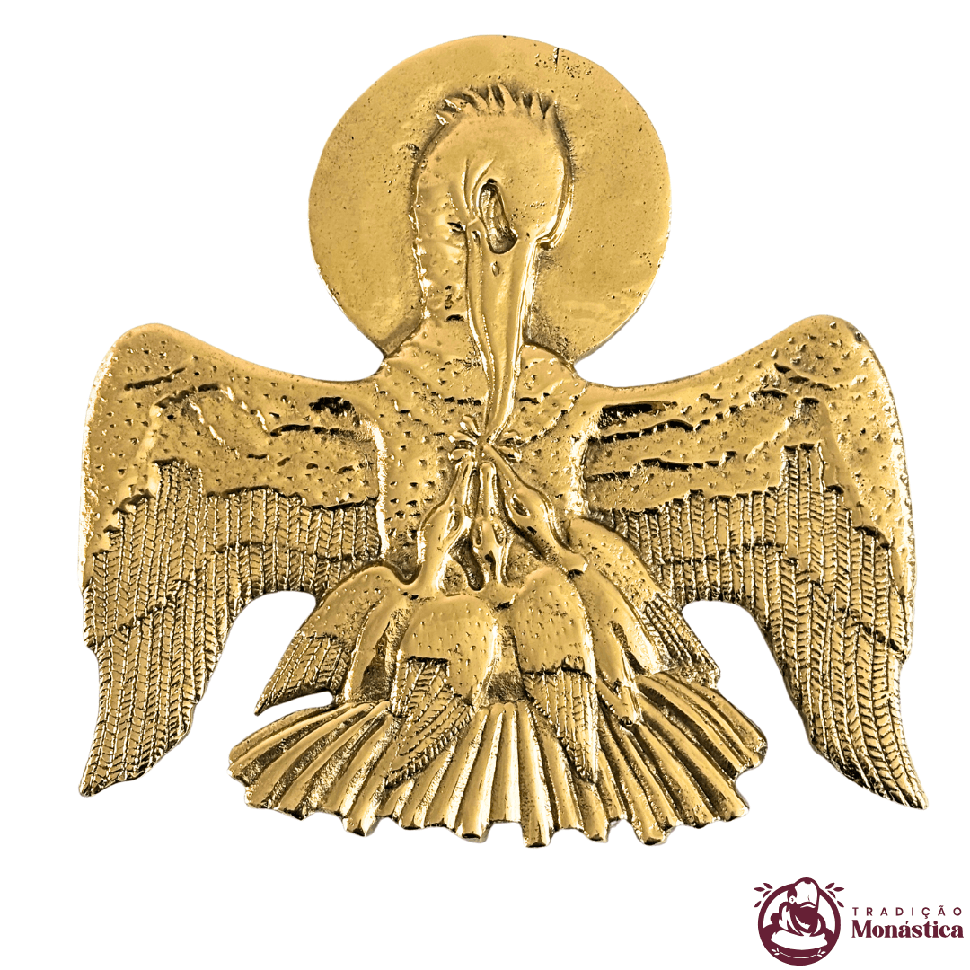 Aplique Pelicano em Bronze