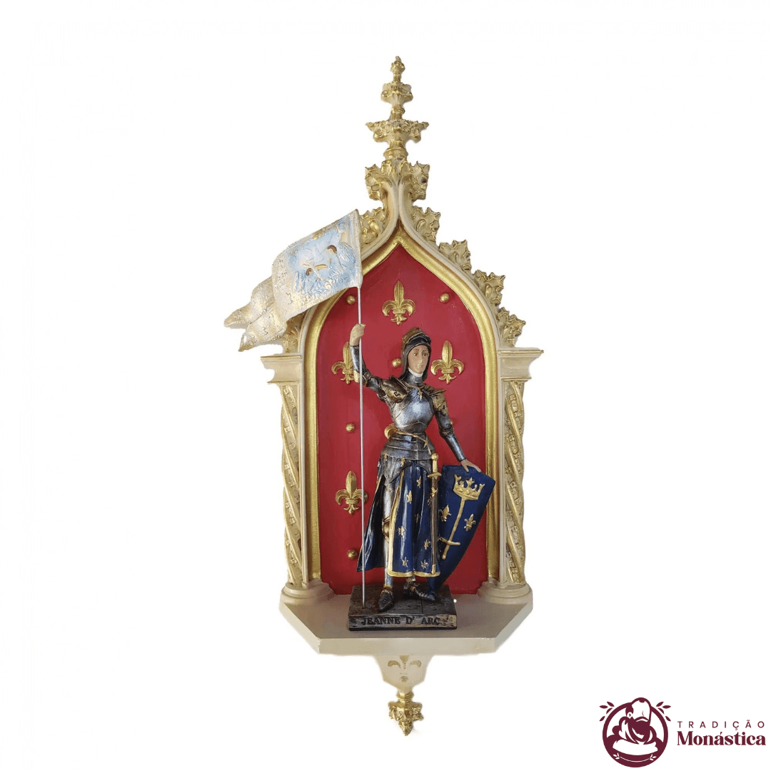 Imagem Santa Joana D'Arc com Peanha Oratório 