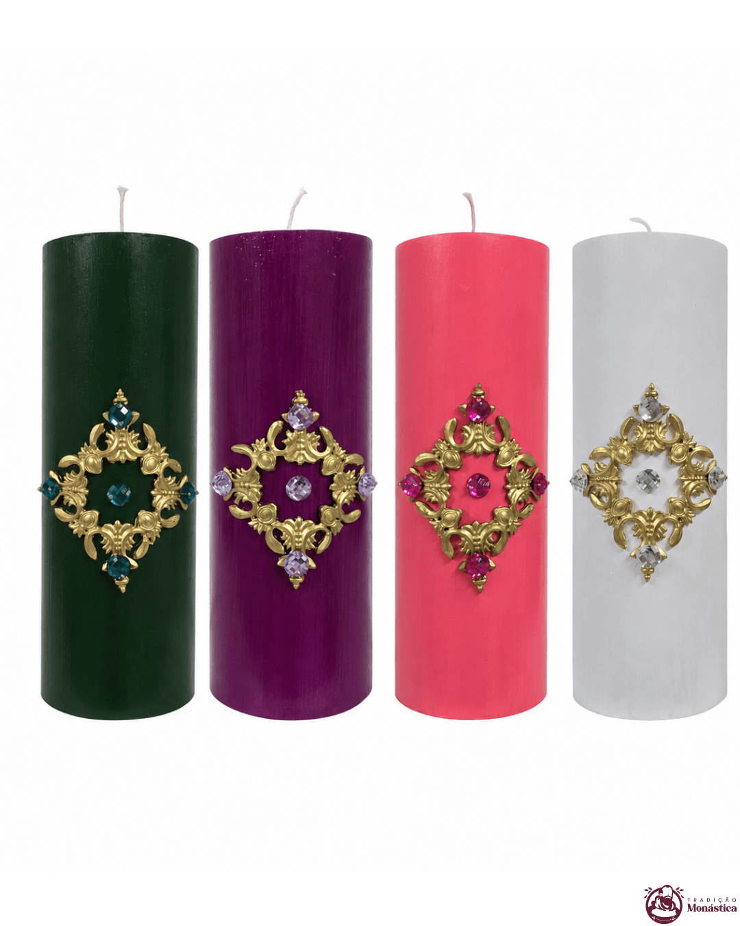 Kit de Velas do Advento com Estrela Dourada - 20x7cm