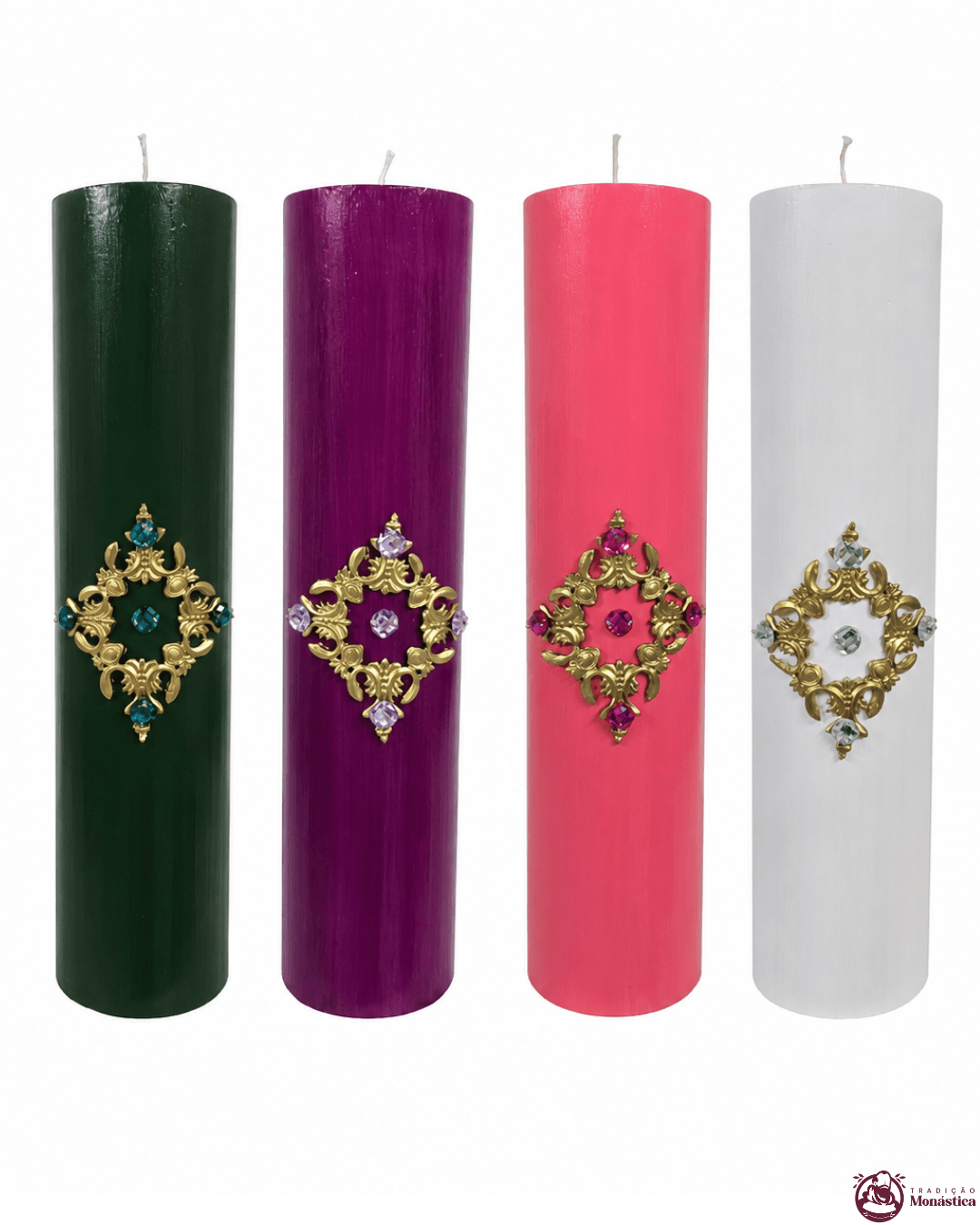 Kit de Velas do Advento com Estrela Dourada - 30x7cm