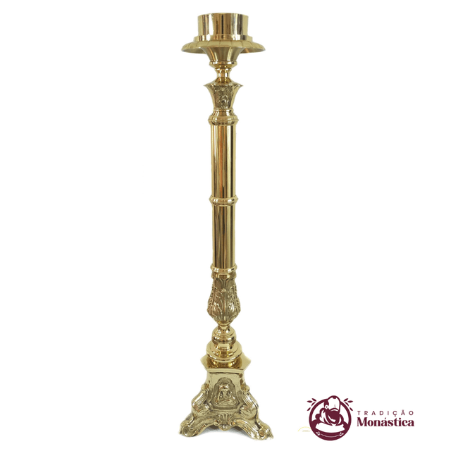 Castiçal Para Círio e Vela De Altar - Jesus, Maria e José 