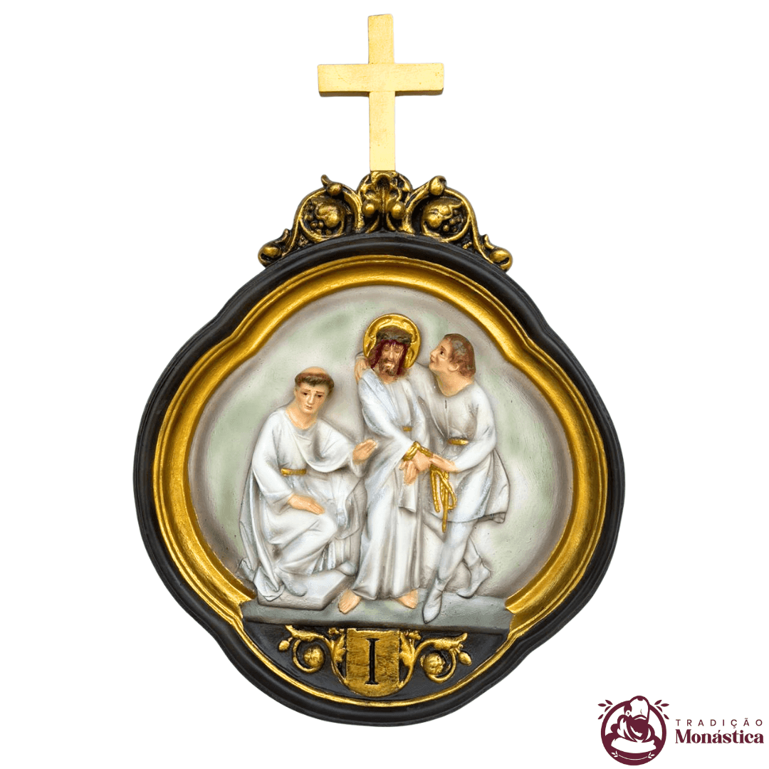 Via Sacra Feita em Resina com 15 Estações - Branco