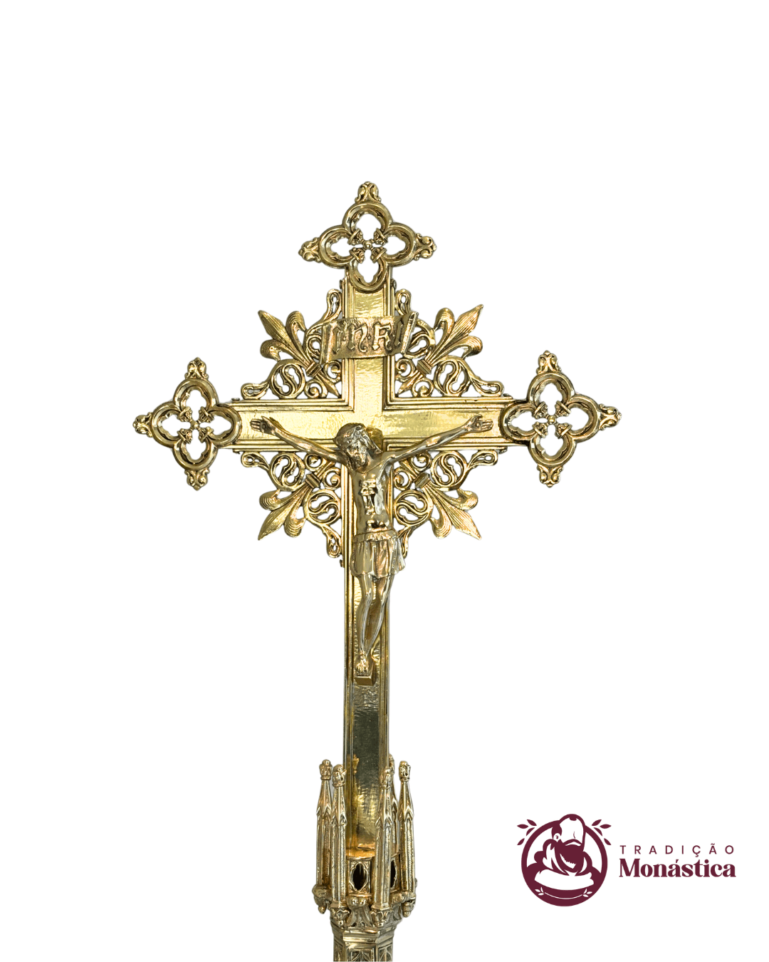 Conjunto Gótico Catedral de Castiçal e Cruz para Altar - 2