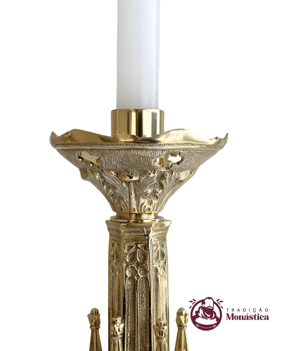 Conjunto Gótico Catedral de Castiçal e Cruz para Altar - 3