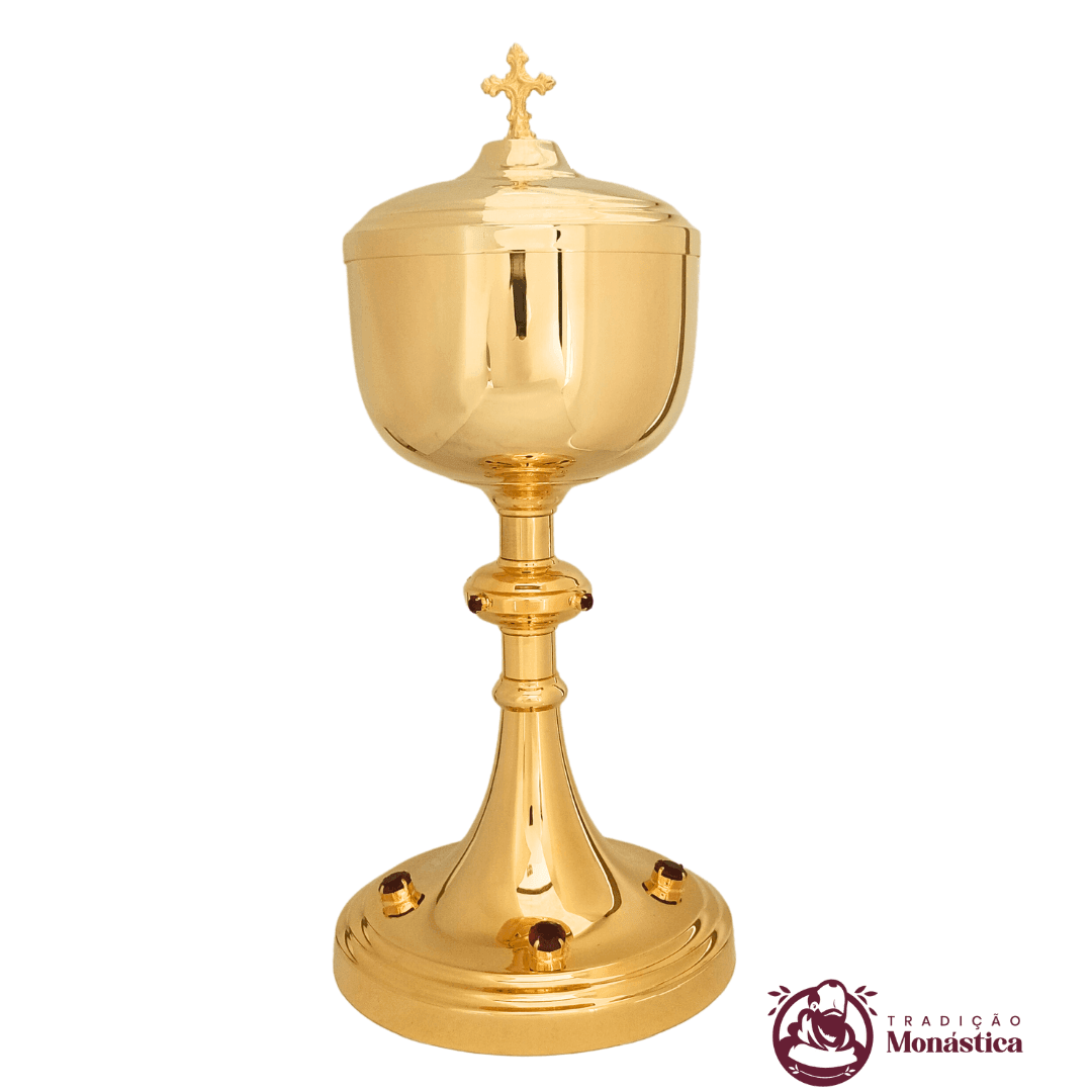 Ambula com Detalhes em Pedras Vermelhas - Banhada em Ouro Ambula com Detalhes em Pedras Vermelhas - Banhada em Ouro