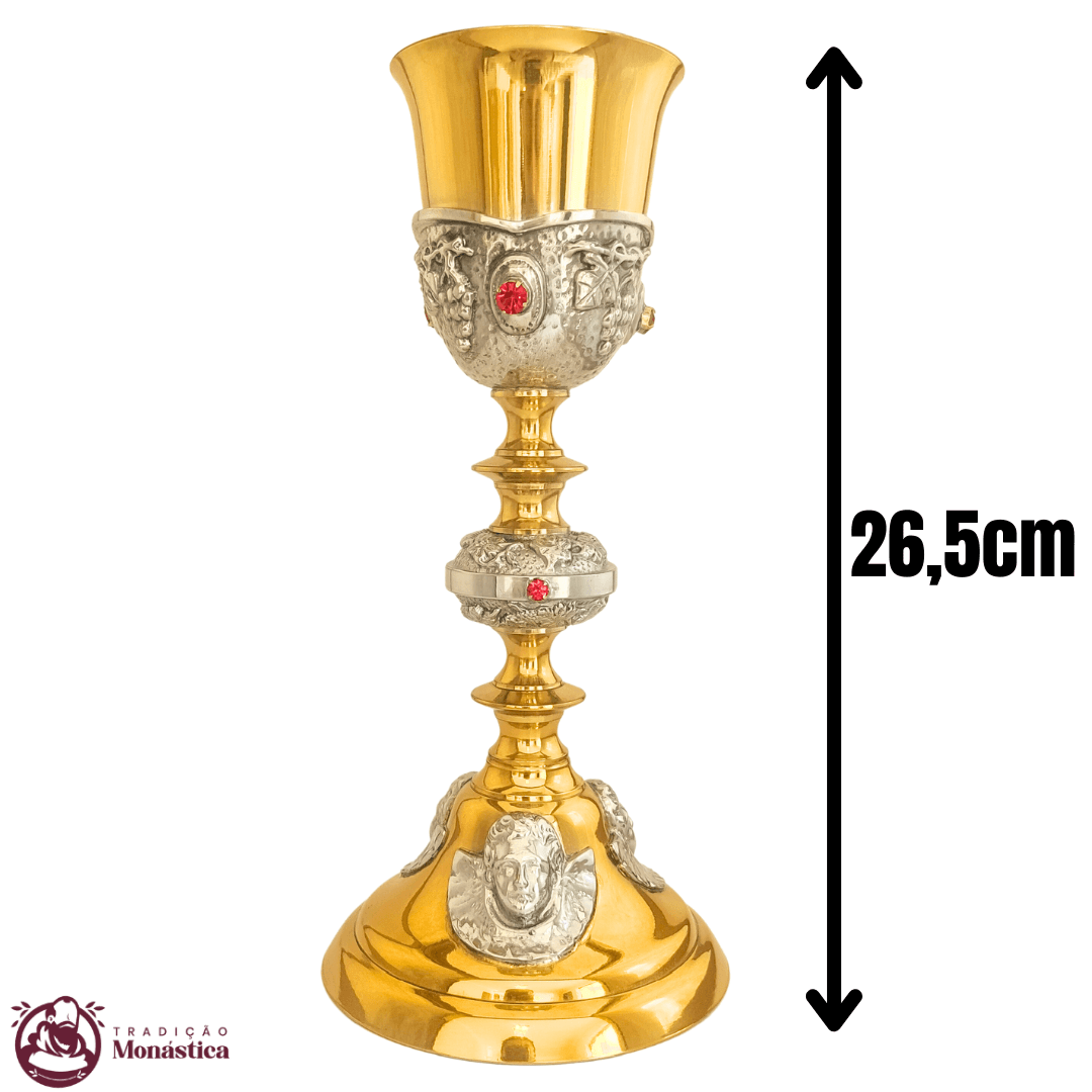Cálice Banhado em Ouro - com Detalhes de Anjos - 5