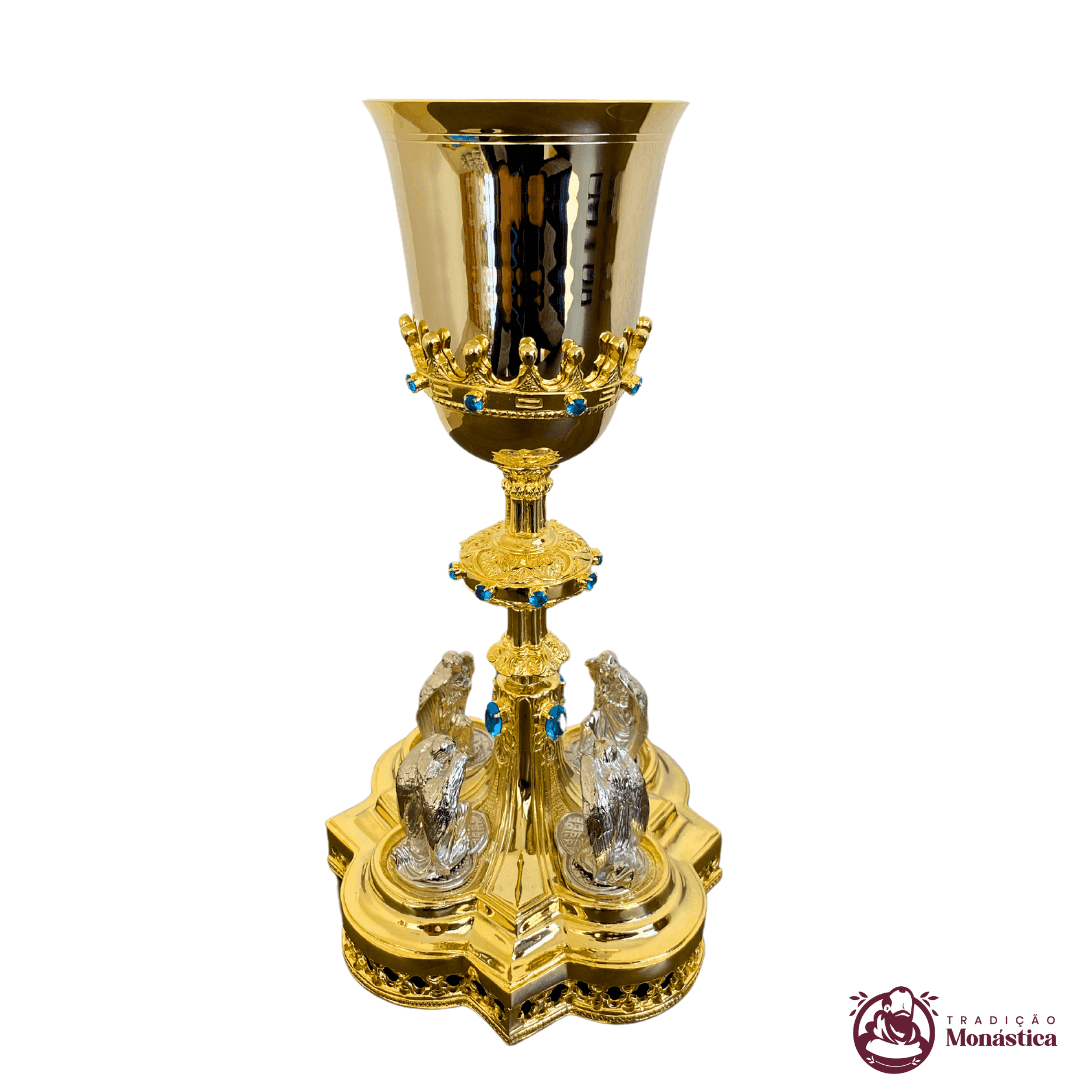 Cálice Gótico Banhado em Ouro - Anjos Adoradores - 2