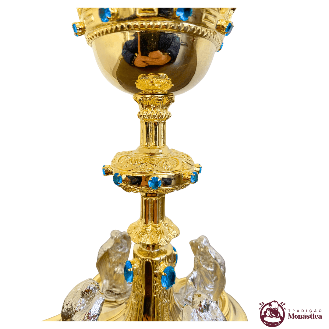 Cálice Gótico Banhado em Ouro - Anjos Adoradores - 5