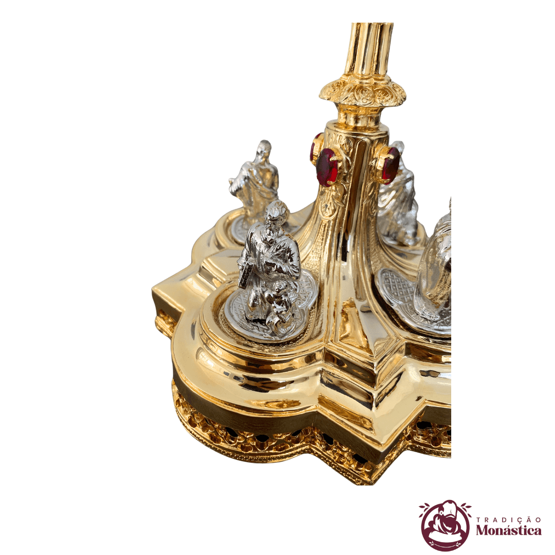 Cálice Gótico Banhado em Ouro - Detalhes dos Evangelistas - 5