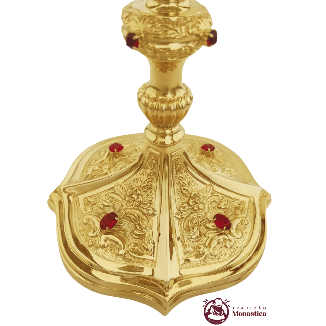 Cálice Trabalhado com Banho de Ouro - para Igreja Católica - 02 - 3