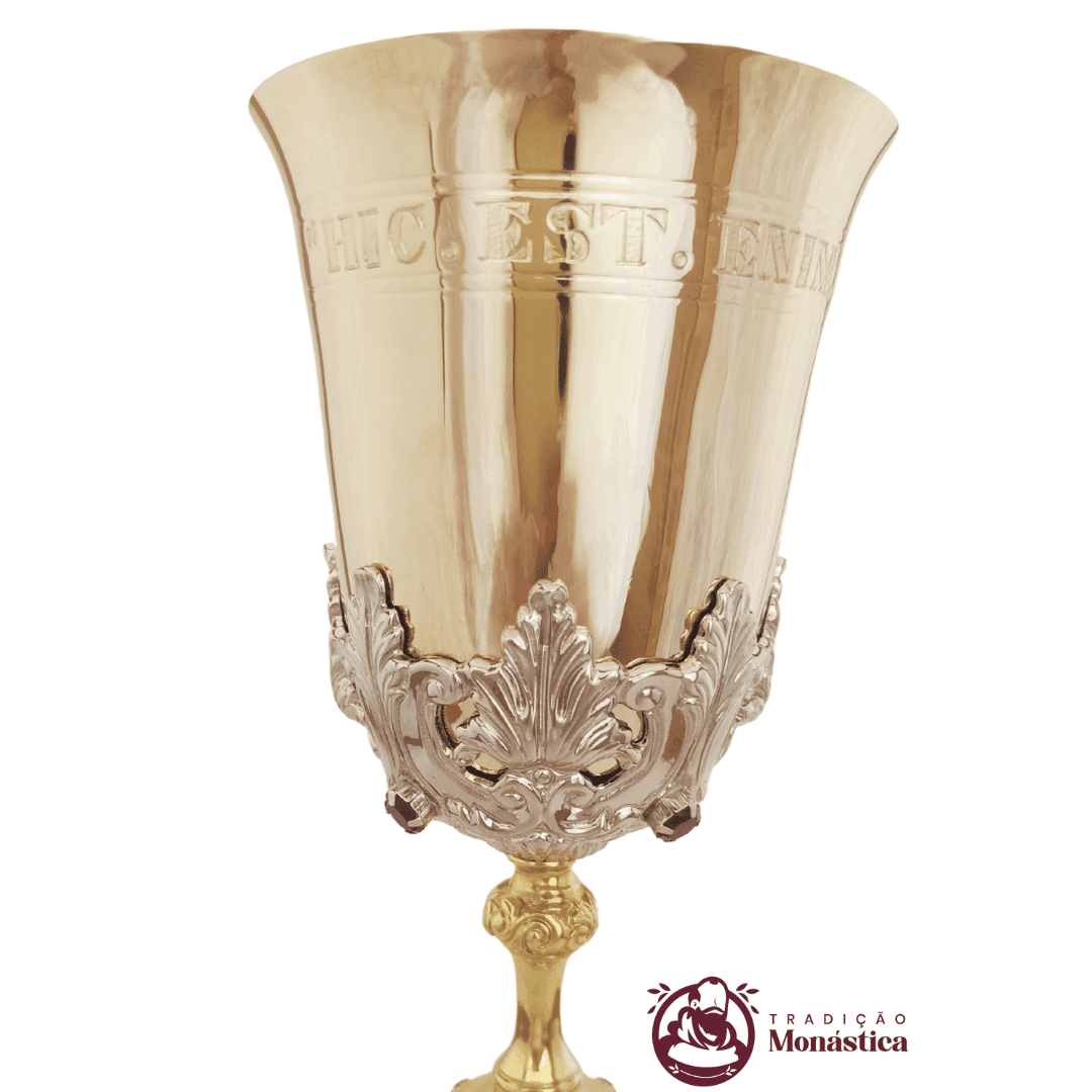 Cálice Trabalhado com Banho de Ouro - para Igreja Católica - 02 - 2