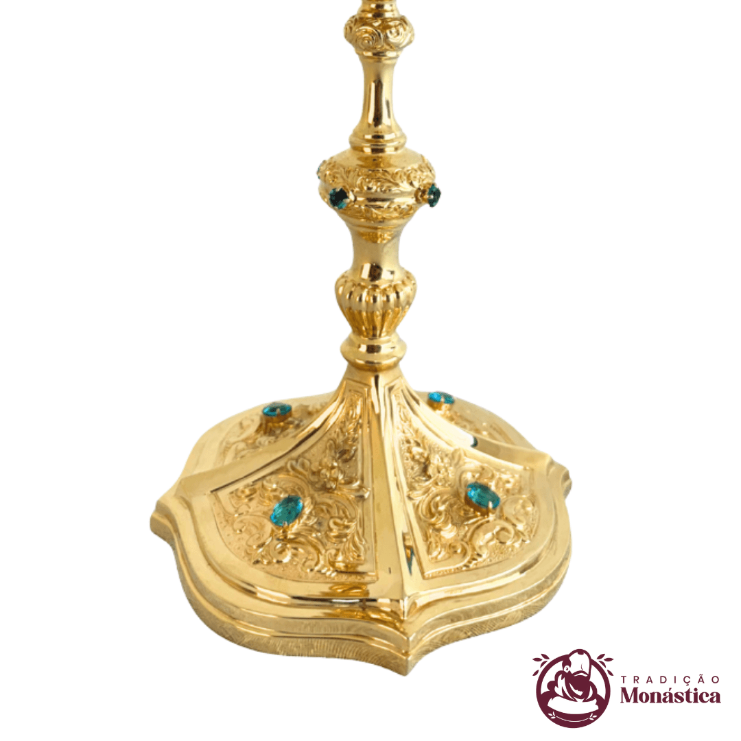 Cálice Trabalhado com Banho de Ouro - para Igreja Católica - 03 - 3