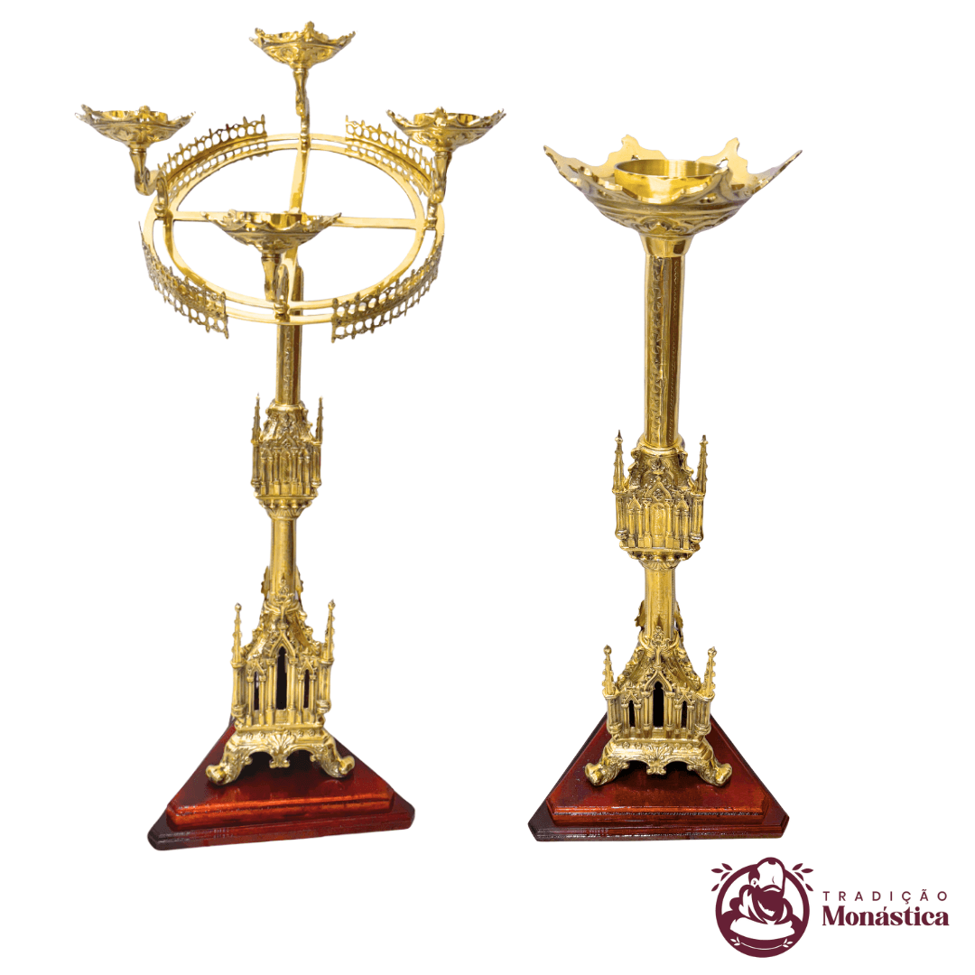 Castiçal para Coroa do Advento e Círio - 2 Em 1 - Gótica Pequena - 1