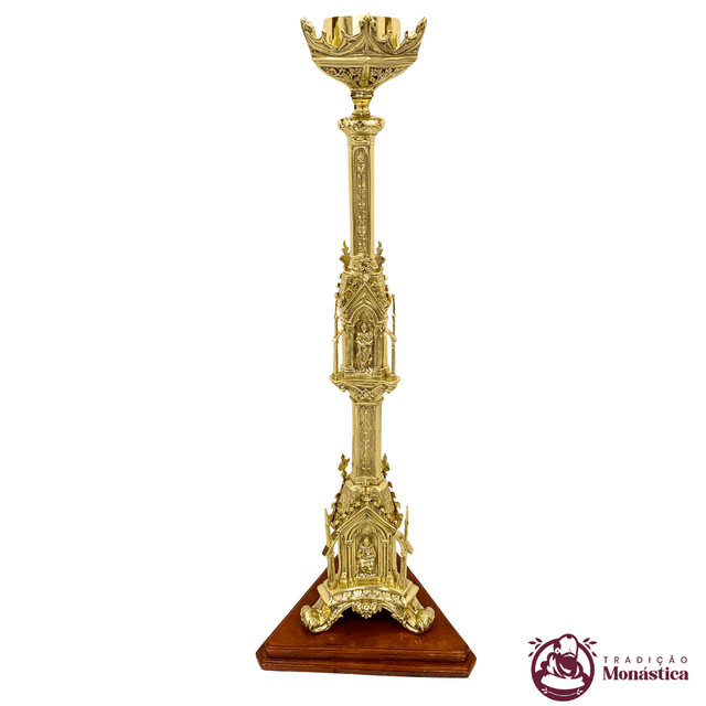 Castiçal para Círio Pascal Gótico - feito em Bronze Castiçal para Círio Pascal Gótico - feito em Bronze