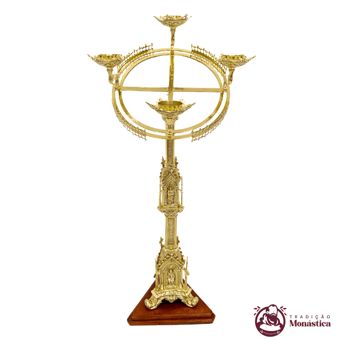 Castiçal para Coroa do Advento e Círio - 2 Em 1 - Gótica - 2