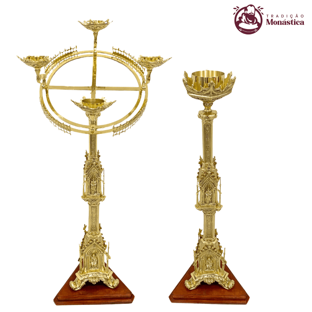 Castiçal para Coroa do Advento e Círio - 2 Em 1 - Gótica - 1