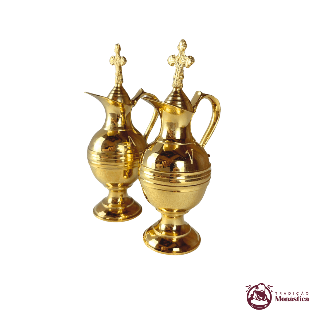 Conjunto de Galhetas de Metal - Banho em ouro - 2