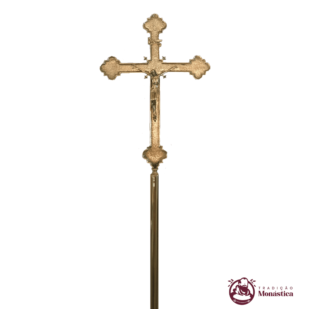 Cruz de Procissão Feita De Bronze - Simples - 2