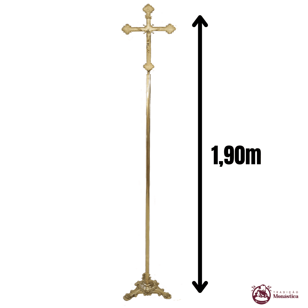 Cruz de Procissão Feita De Bronze - Simples - 4