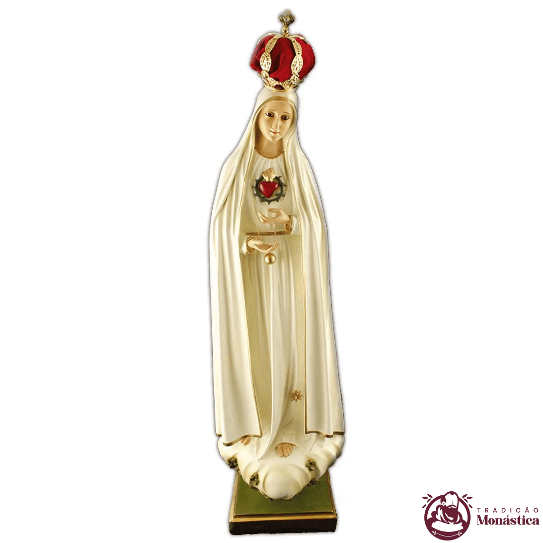 Escultura Nossa Senhora de Fátima Imaculado Coração 70cm - 1