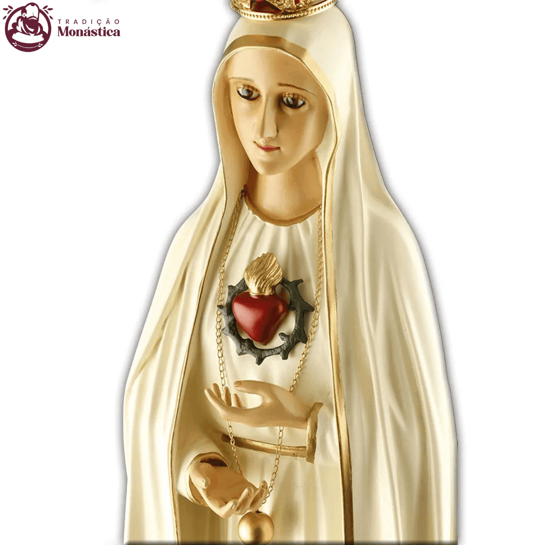 Escultura Nossa Senhora de Fátima Imaculado Coração 70cm - 3
