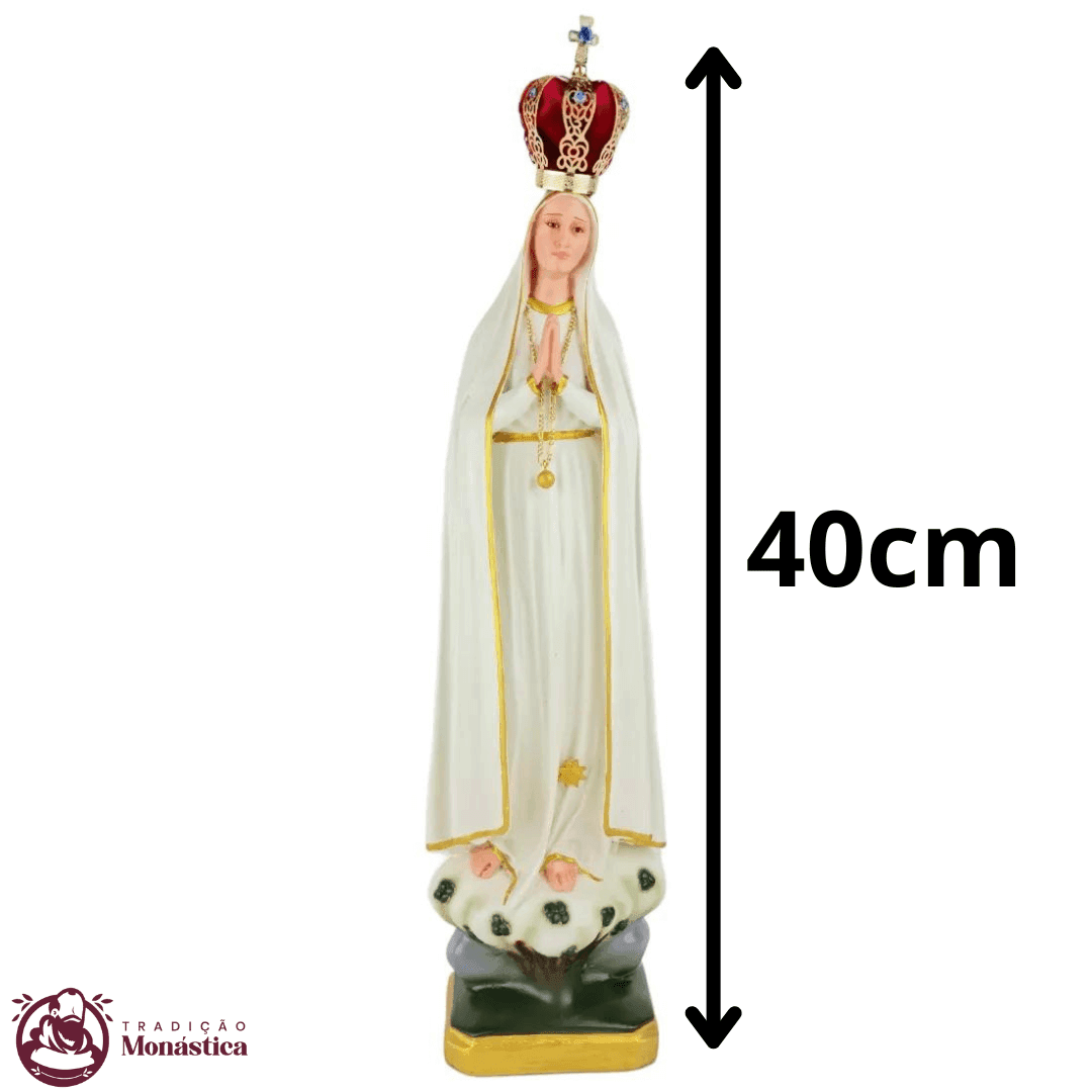 Imagem Escultura Nossa Senhora de Fátima 40cm - 6
