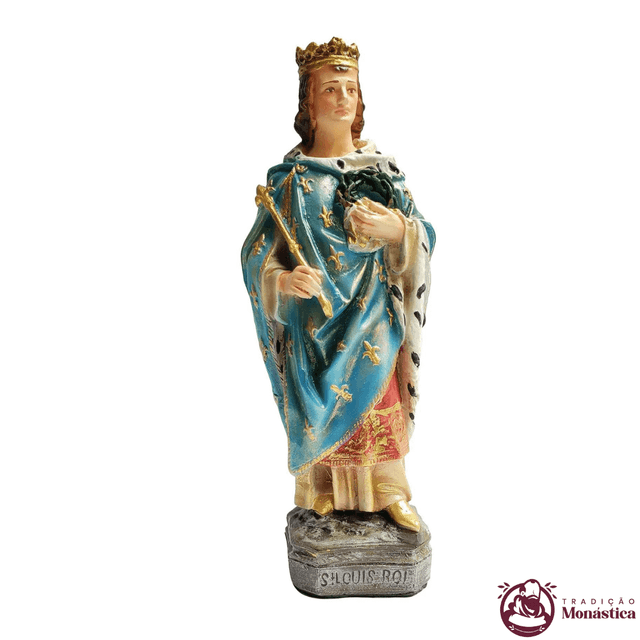 Imagem Escultura São Luis IX Rei da França - Policromado Imagem Escultura São Luis IX Rei da França - Policromado