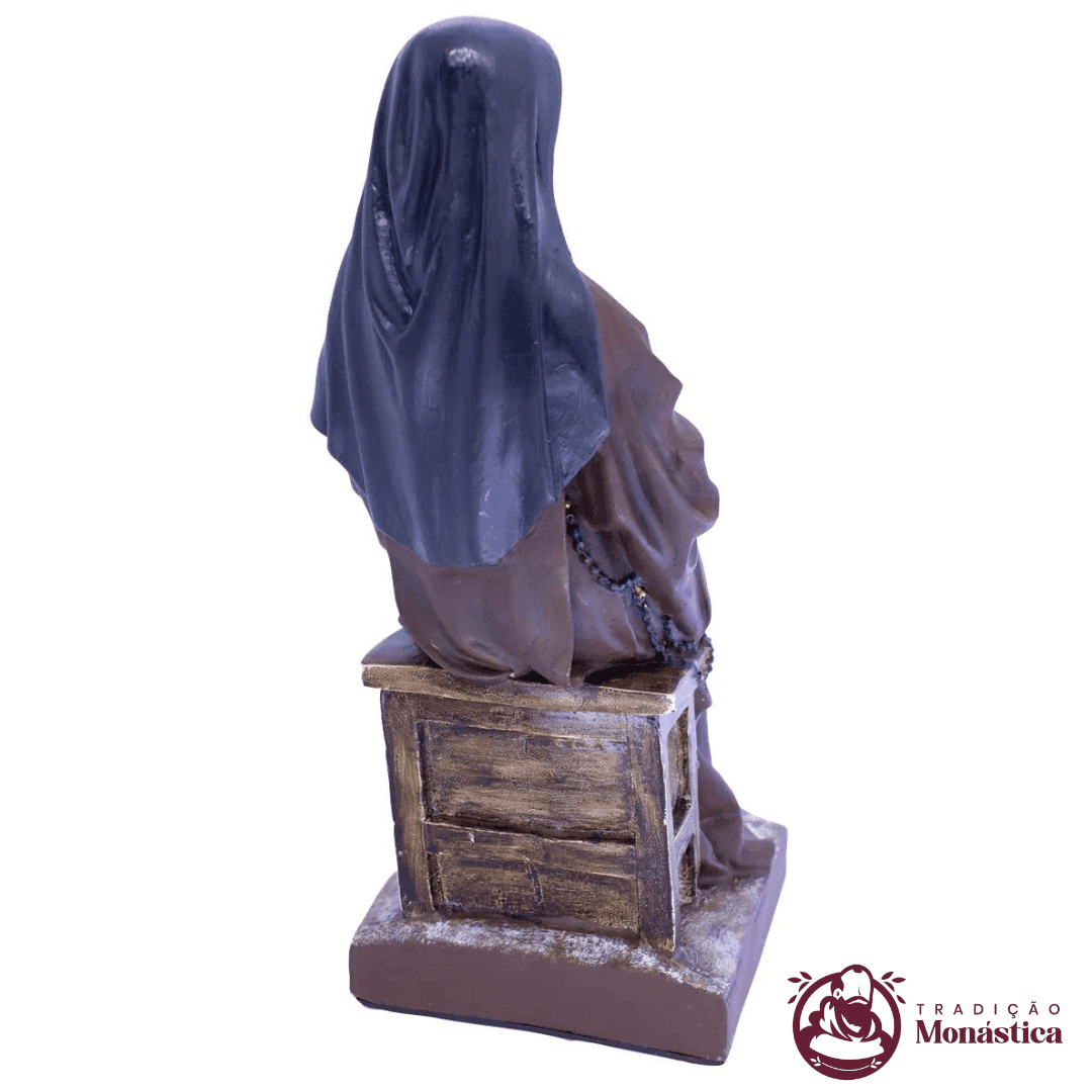 Imagem Santa Teresinha do Menino Jesus Sentada Policromada - 5