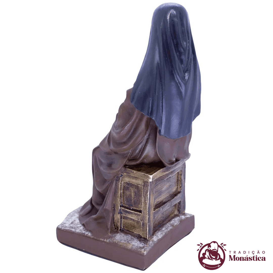 Imagem Santa Teresinha do Menino Jesus Sentada Policromada - 4