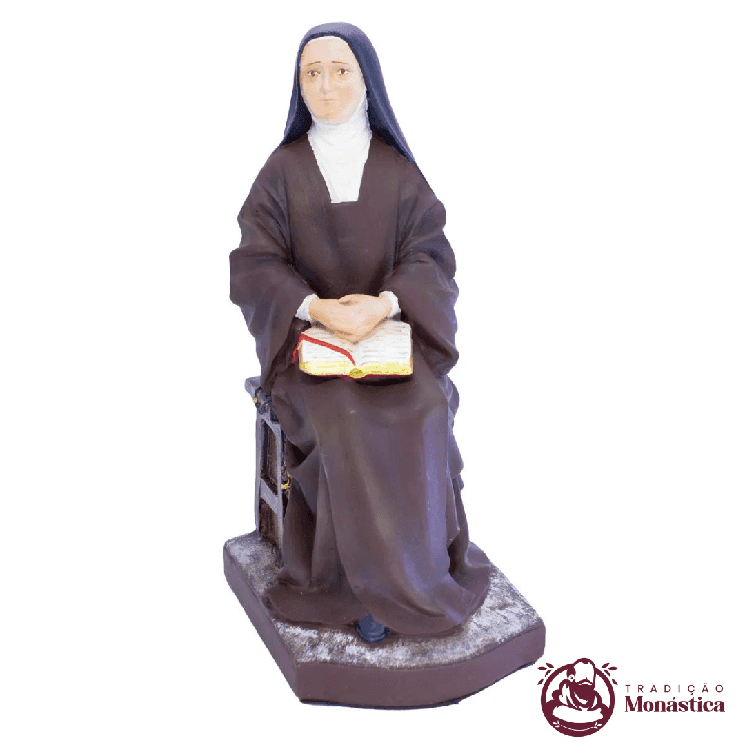 Imagem Santa Teresinha do Menino Jesus Sentada Policromada - 1