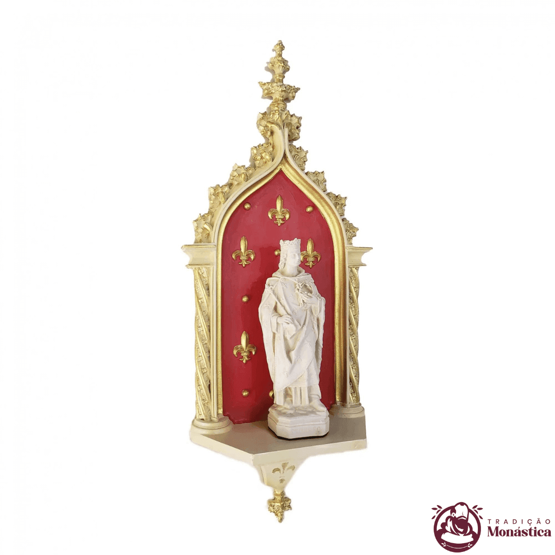 Imagem de São Luís IX Rei da França com Peanha Oratório - 3