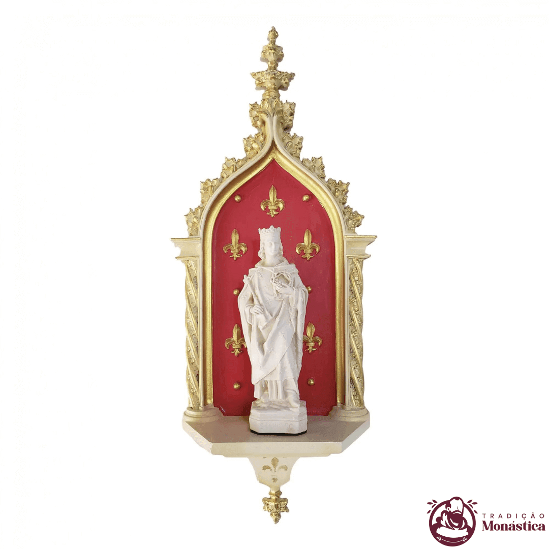 Imagem de São Luís IX Rei da França com Peanha Oratório - 1