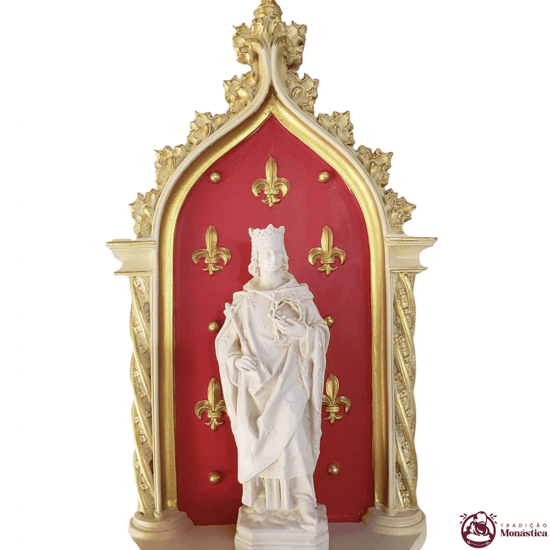 Imagem de São Luís IX Rei da França com Peanha Oratório - 2