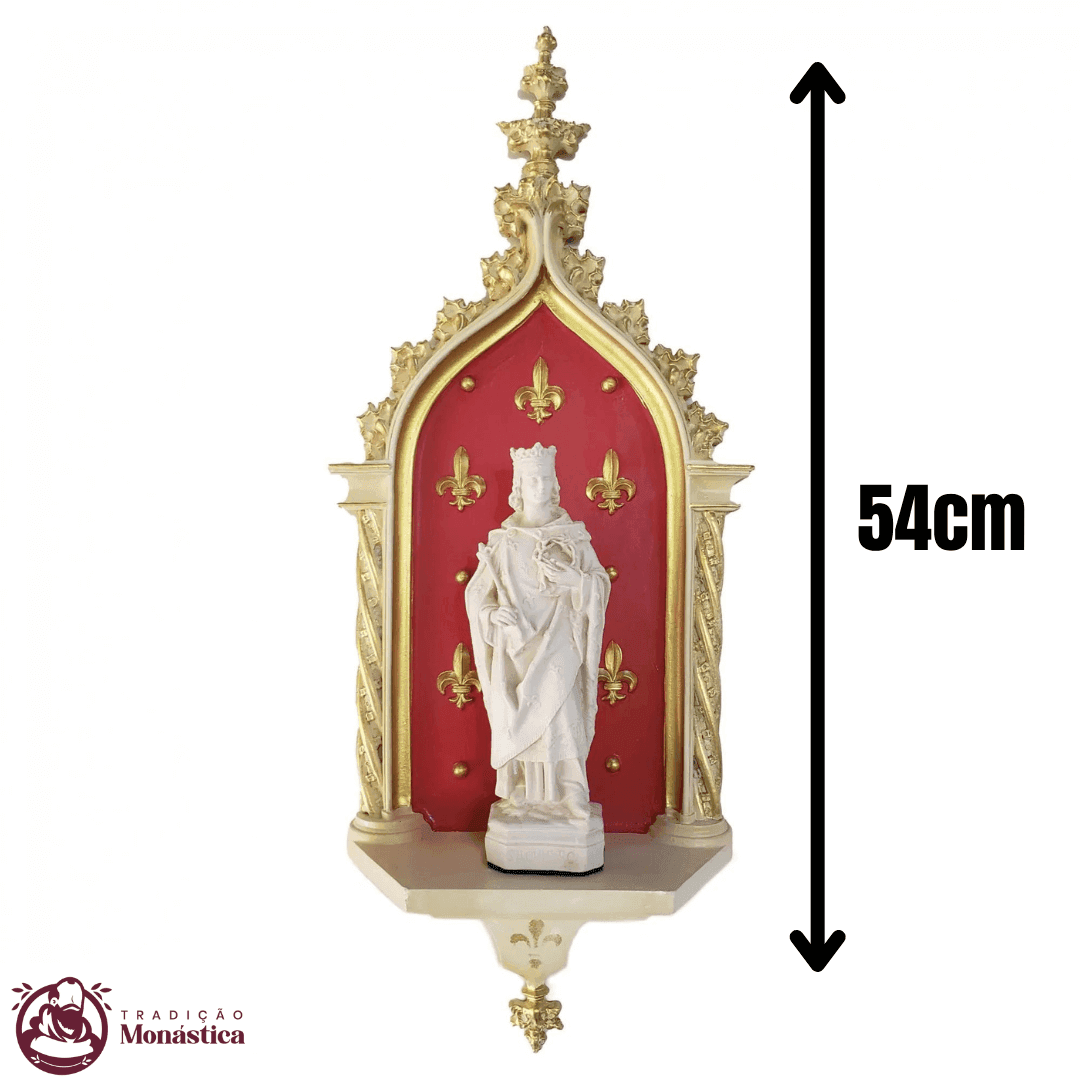 Imagem de São Luís IX Rei da França com Peanha Oratório - 4