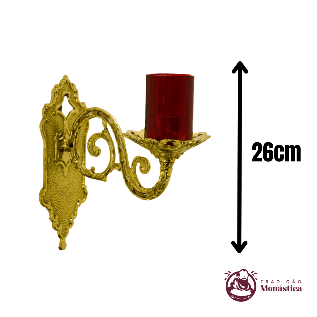Lâmpada Do Santíssimo Dourada De Parede - Bronze - 3